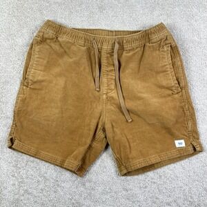 Katin Mens M Local Shorts Brown Corduroy Elastic Waist Drawstring Casual Shorts